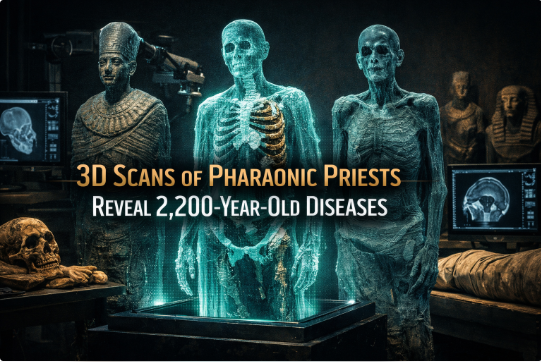 A 3D scan of priests from the Pharaonic era reveals diseases of the age from 2,200 years ago.
